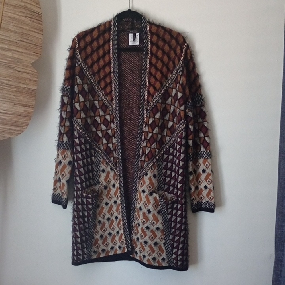 BCBG Multicolor Geometric Cape